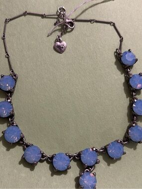 Yoni Z Vintage Fleur de Lis Swarovski Crystal necklace choker VHTF
